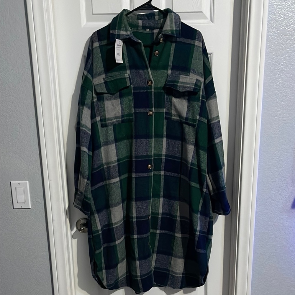 Plaid Oversized Shirt Jacket NEVER WORN